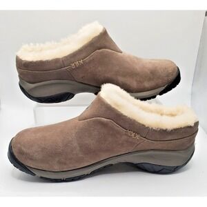 Merrell Women's Size 7 Shoes Encore Ice Stone Suede Clog Slides J598444